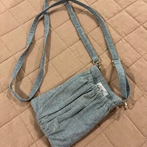 Stylish denim walkie talkie and badge holder Crossbody Bag